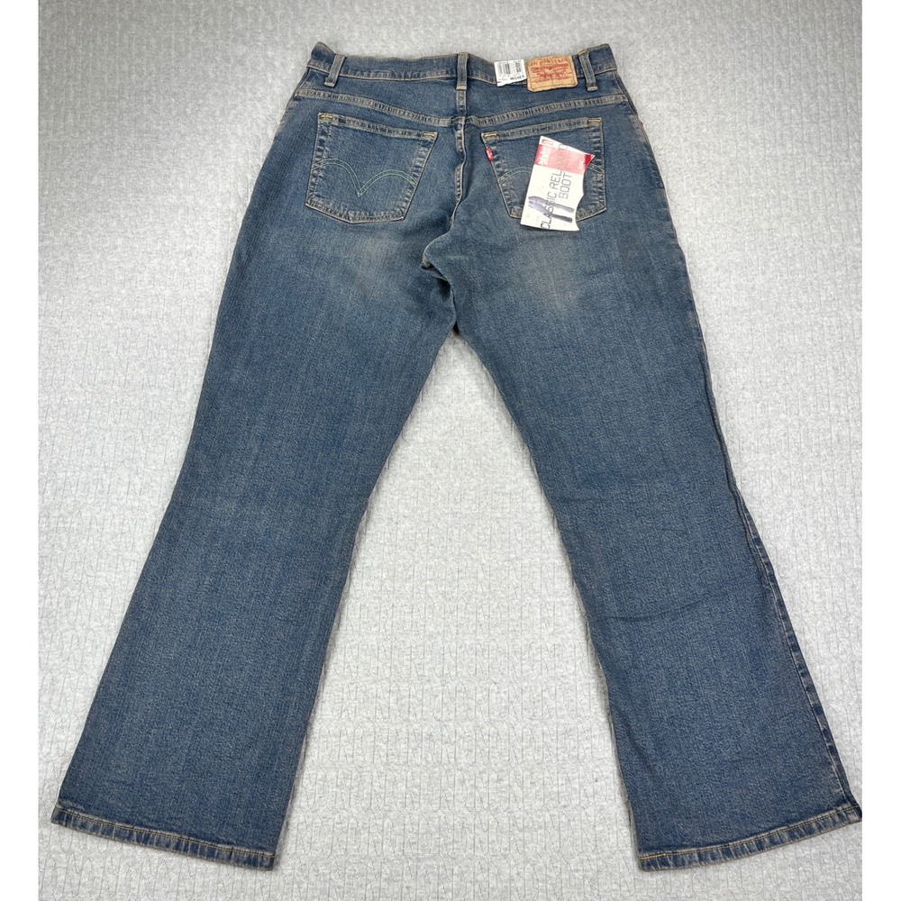 New Levi's 550 Relaxed Boot Cut Jeans Women 12S Blue Medium Wash Stretch Denim
